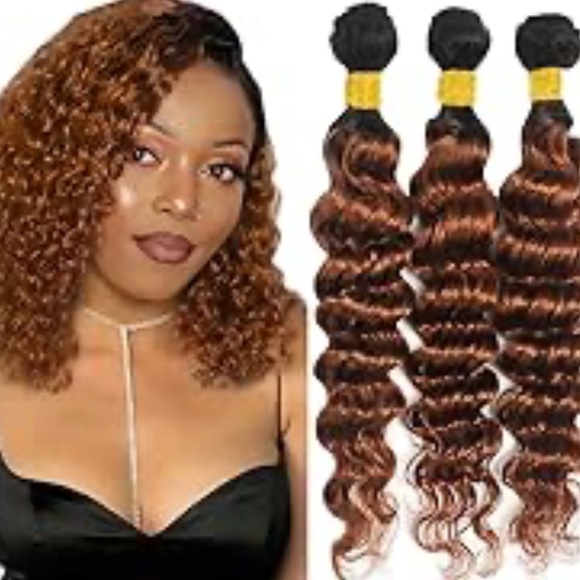 Ombre Brown Bundles 1B30 Curly Wave Bundles Ombre Two Tone 26 Inch Track Hair - Picture 1 of 10